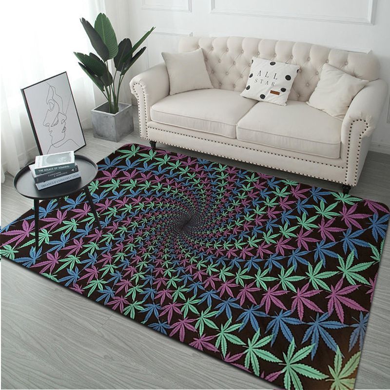 Assorted Weed Leaf Non-Slip Area Rugs