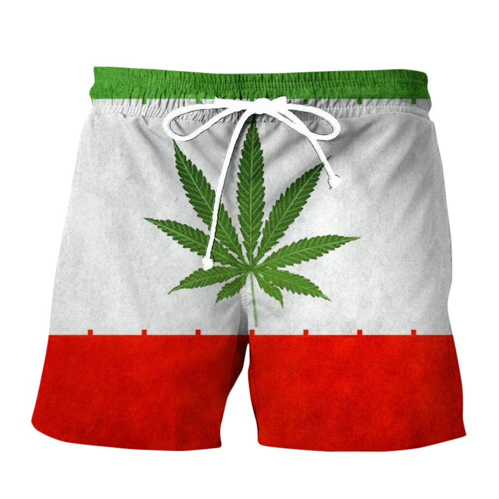 Assorted Men's Cannabis Leaf Beach Shorts