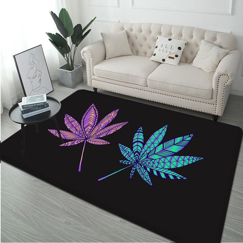 Assorted Weed Leaf Non-Slip Area Rugs