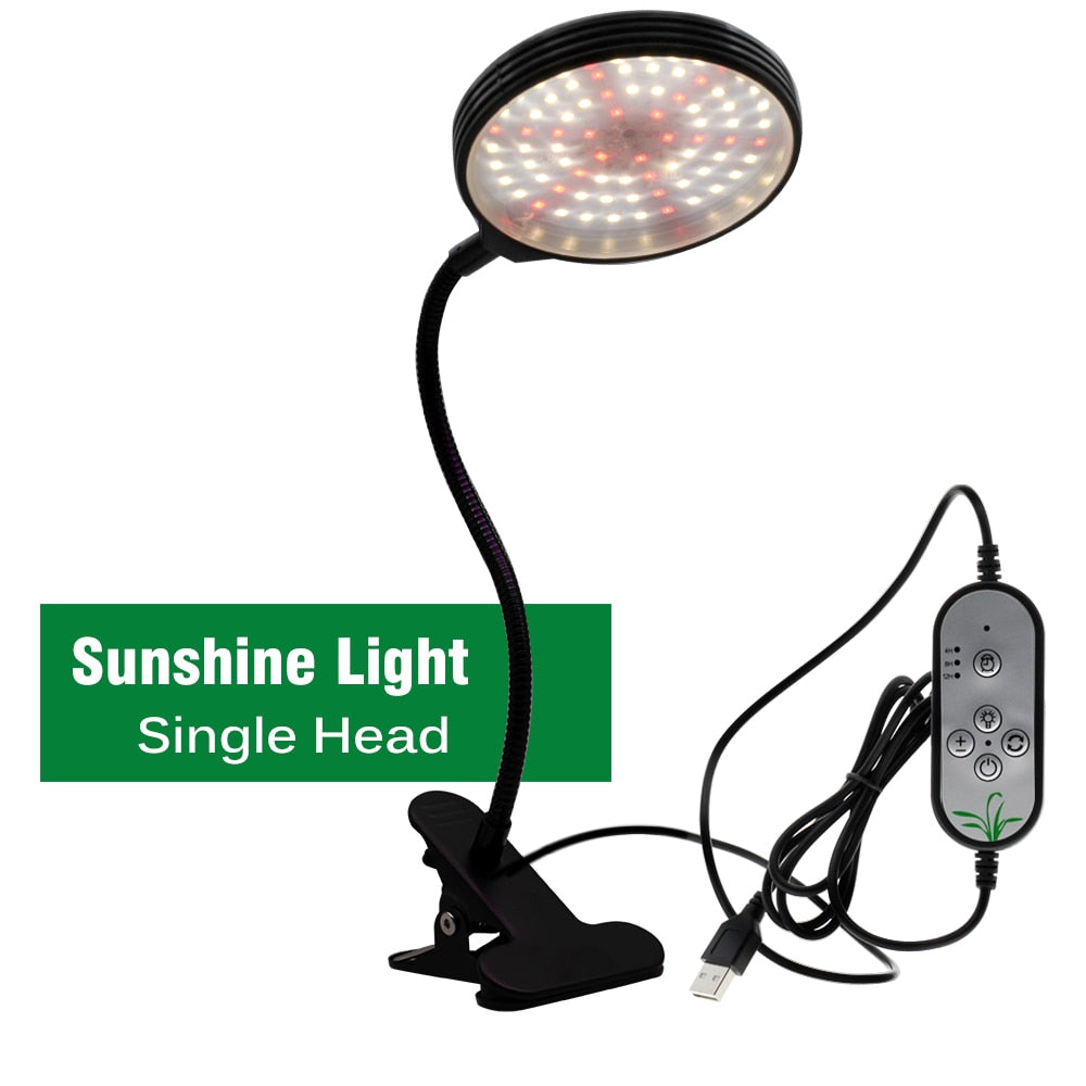 LED Grow Light USB Full Spectrum Plant Growing Lamp with 5-Level Dimmable Lamp