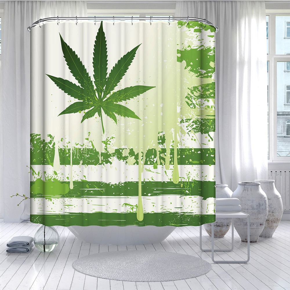 Assorted Marijuana Leaf Shower Curtains