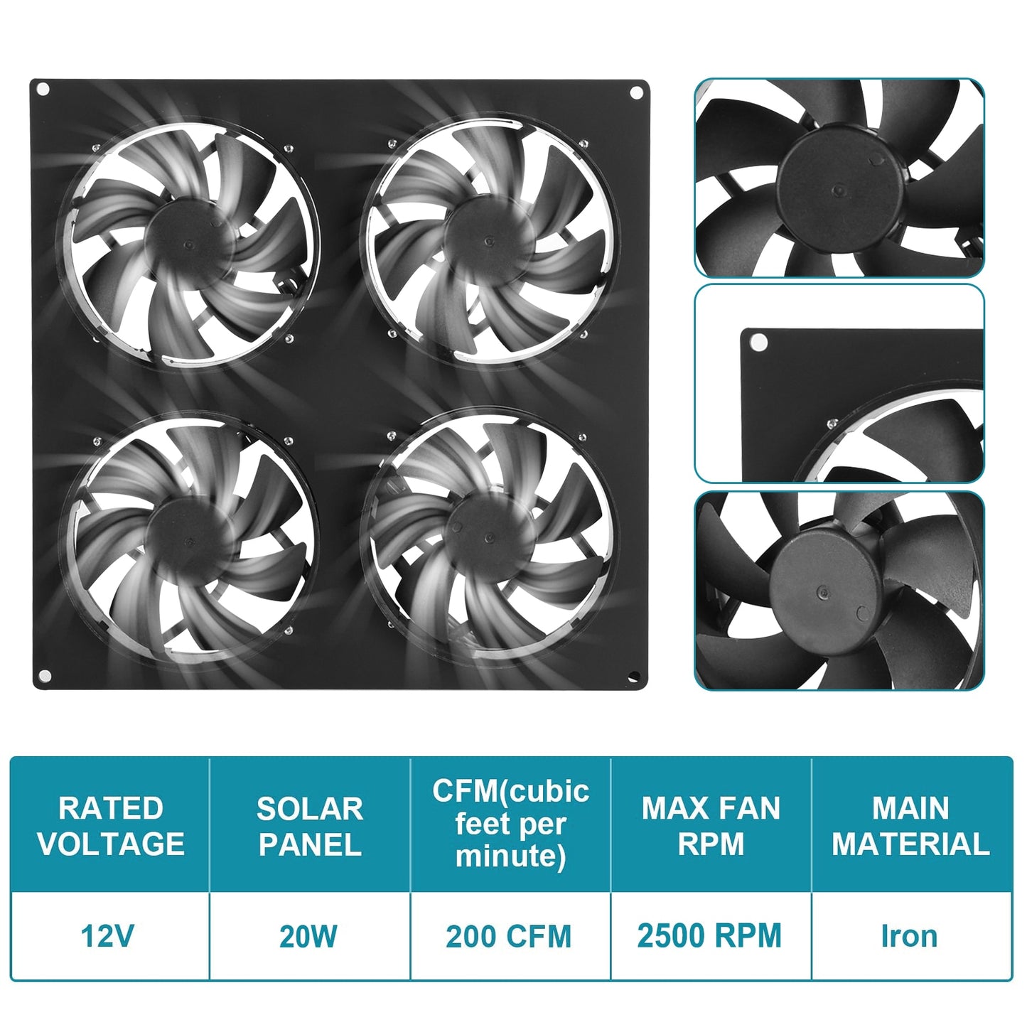 Greenhouse Solar Panel Fan Kit