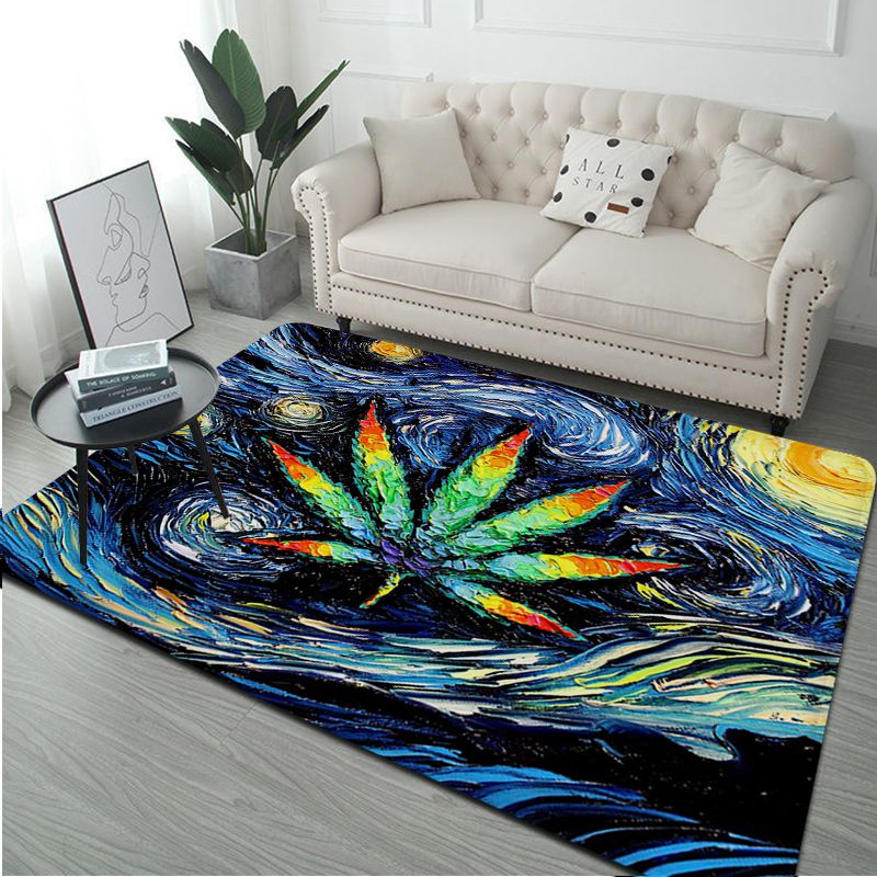 Assorted Weed Leaf Non-Slip Area Rugs