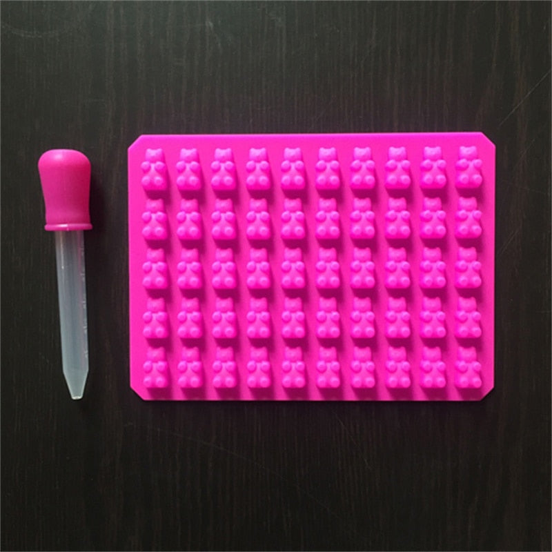 Assorted Color Silicone Gummy Bear/Chocolate Mold With Dropper
