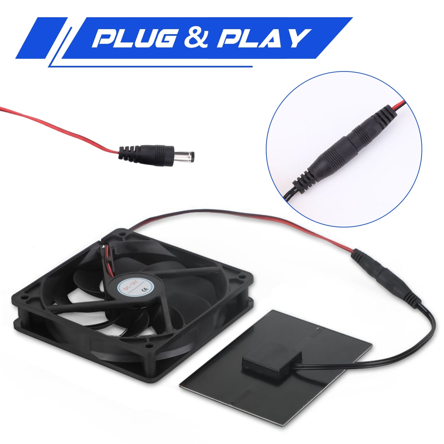 3W Solar Panel Powered Greenhouse Exhaust Fan