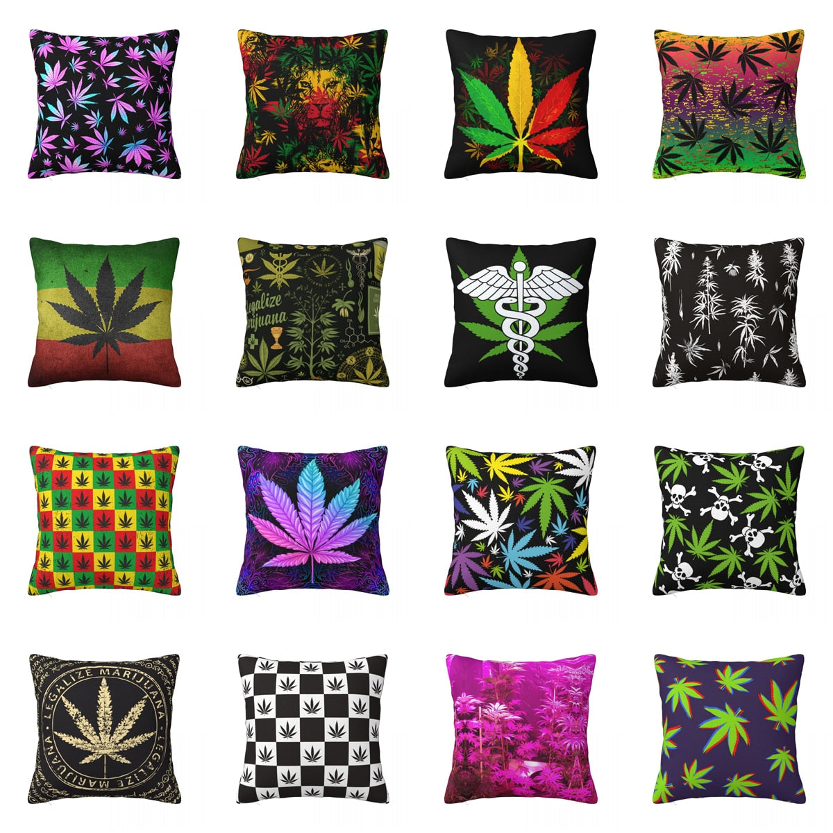 Assorted Cannabis Leaves Pillowcases