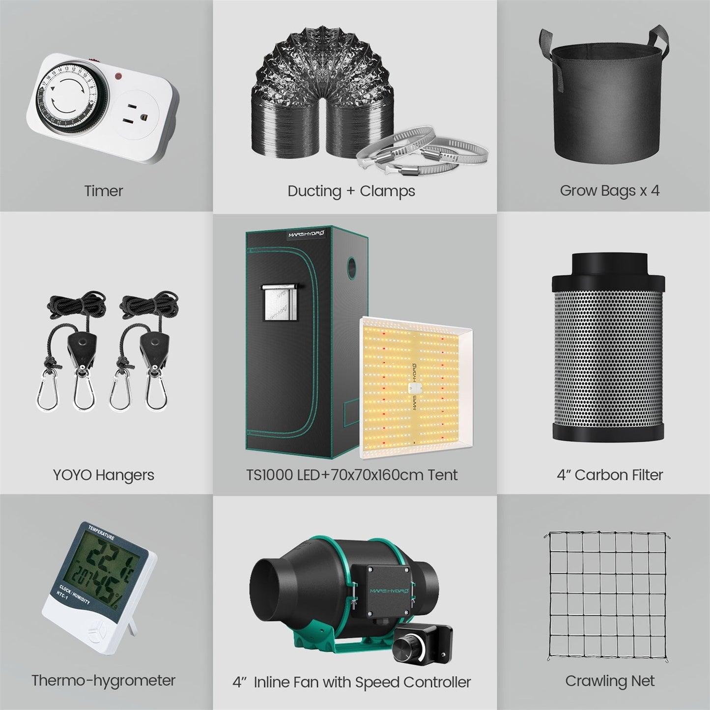 Mars Hydro TS 1000W  Full Spectrum Indoor Grow Tent Kit