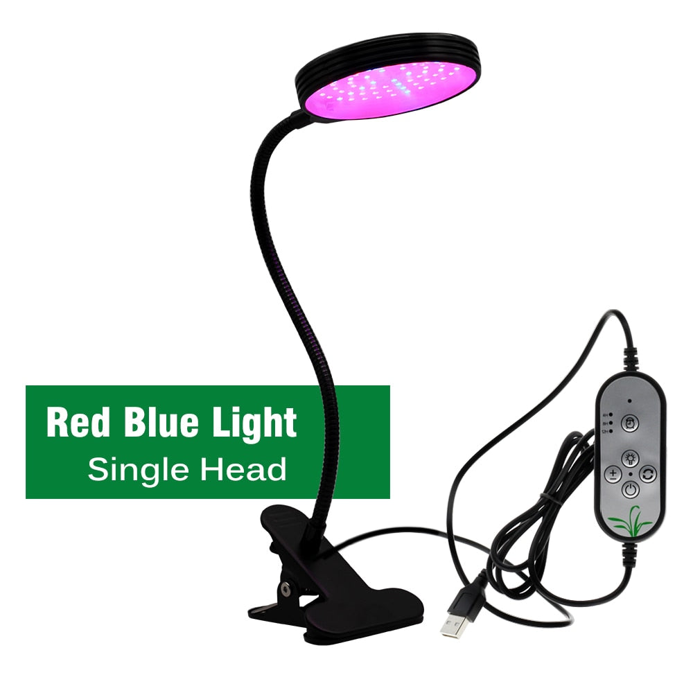 LED Grow Light USB Full Spectrum Plant Growing Lamp with 5-Level Dimmable Lamp