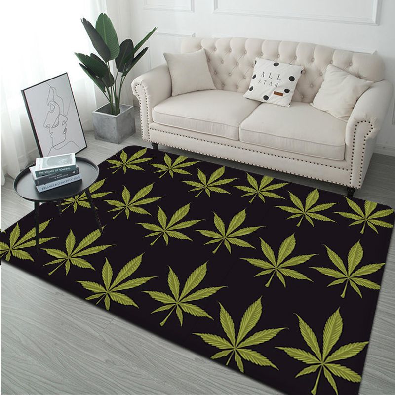 Assorted Weed Leaf Non-Slip Area Rugs
