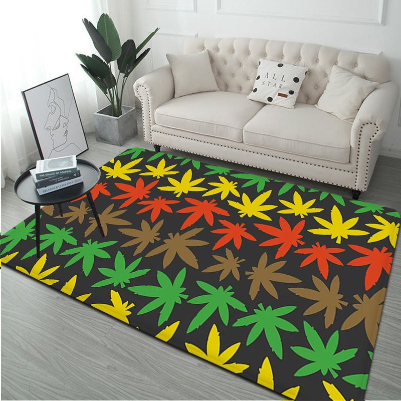 Assorted Weed Leaf Non-Slip Area Rugs
