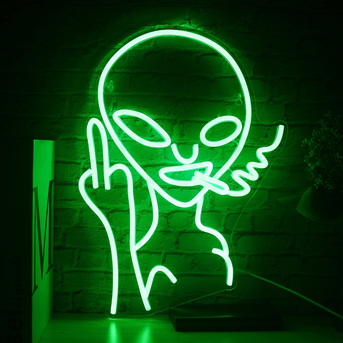 7 Color LED Neon Smoking Alien Wall Decor