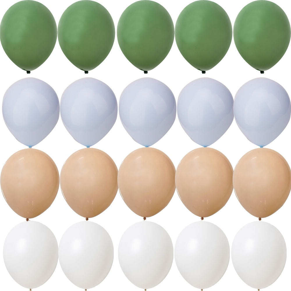 15/20PCS 10inch Green White Gold Balloons