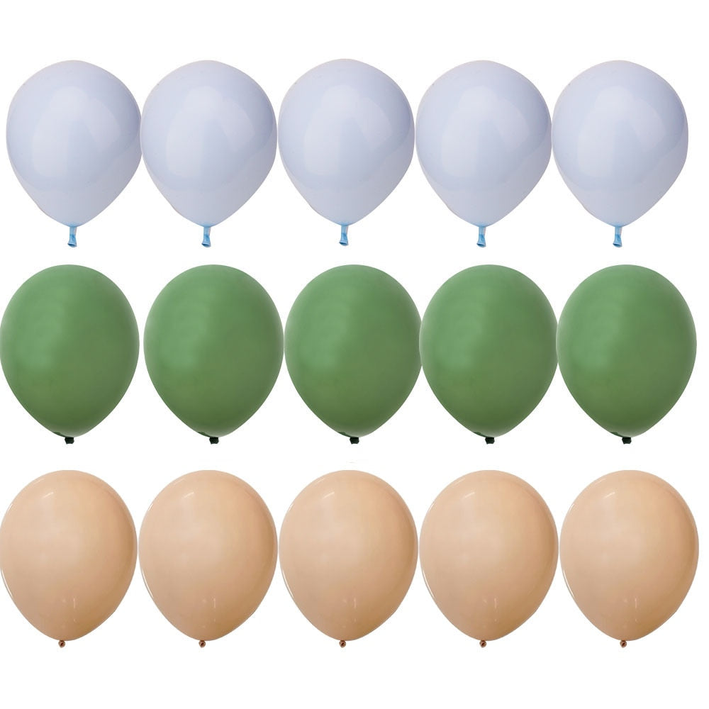 15/20PCS 10inch Green White Gold Balloons