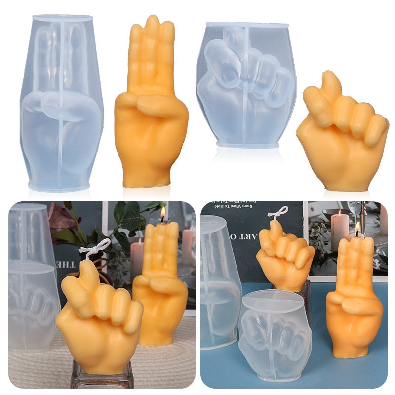3D Middle Finger Candle Silicone Mold