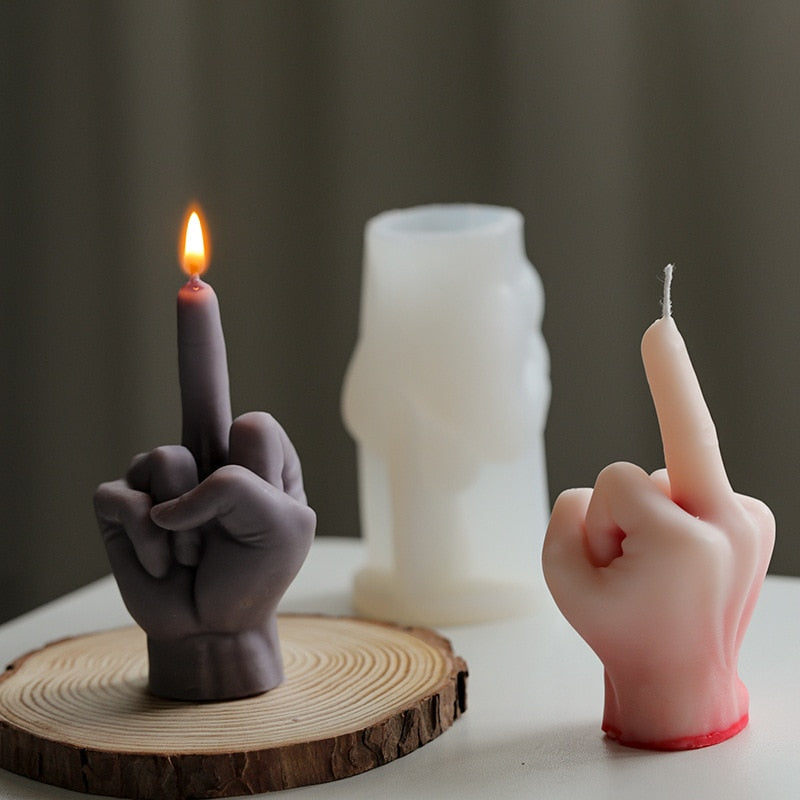 3D Middle Finger Candle Silicone Mold