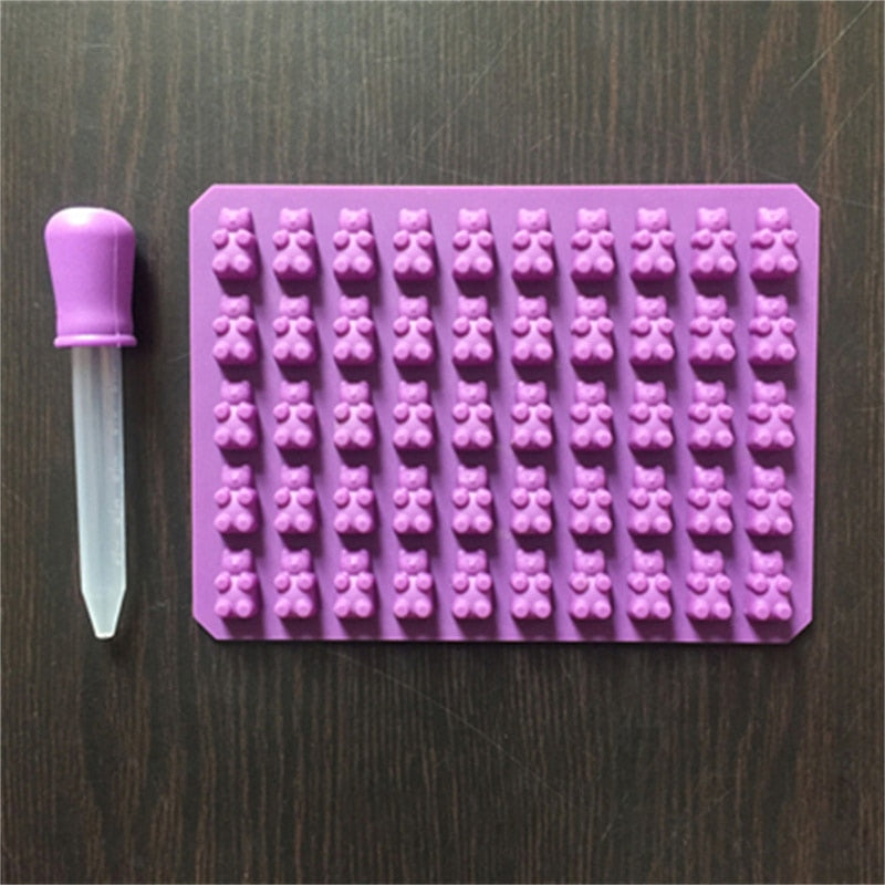 Assorted Color Silicone Gummy Bear/Chocolate Mold With Dropper