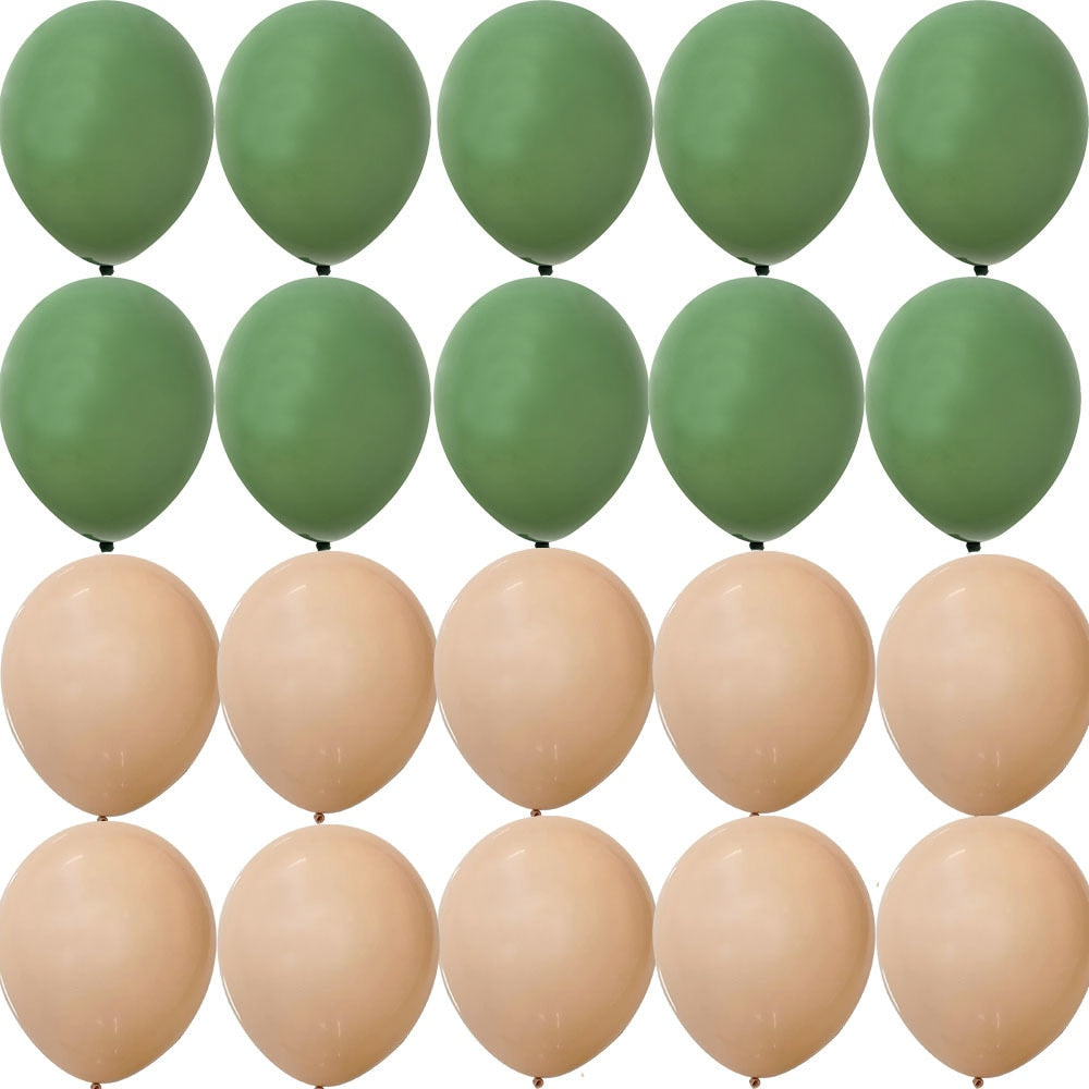 15/20PCS 10inch Green White Gold Balloons