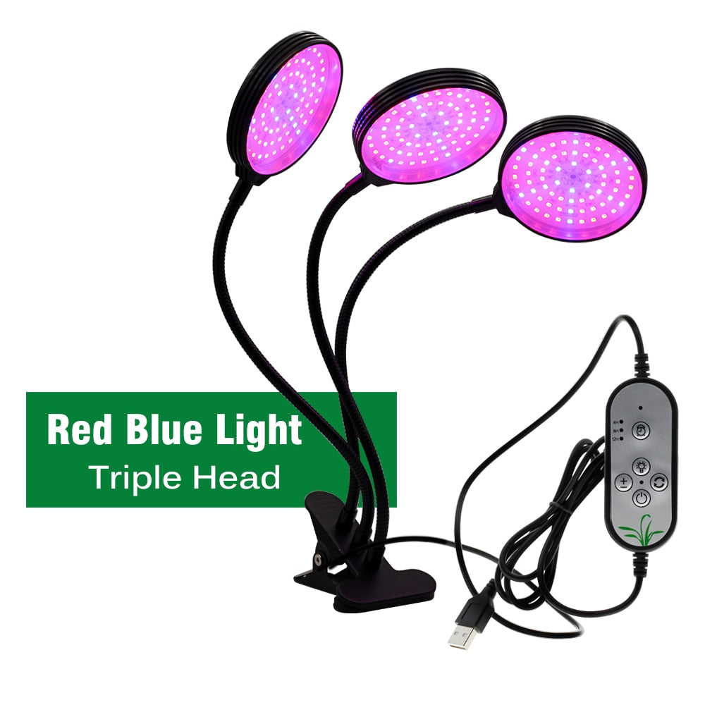 LED Grow Light USB Full Spectrum Plant Growing Lamp with 5-Level Dimmable Lamp