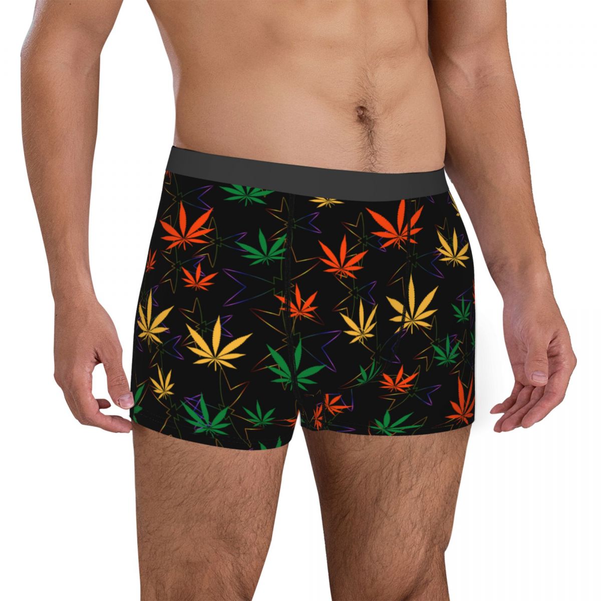 Colorful Cannabis Leaf Men's Underwear