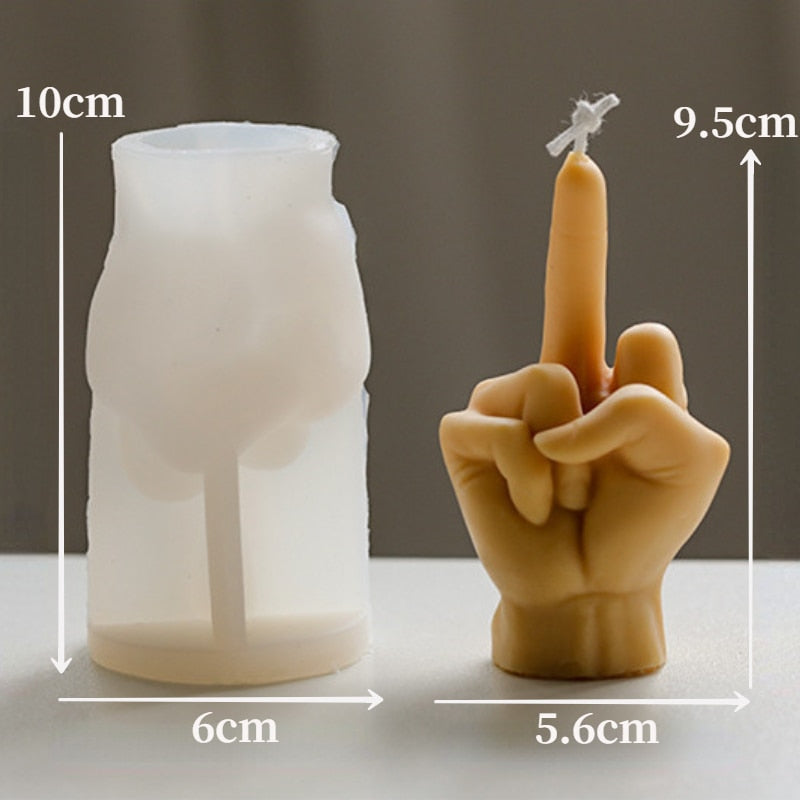 3D Middle Finger Candle Silicone Mold