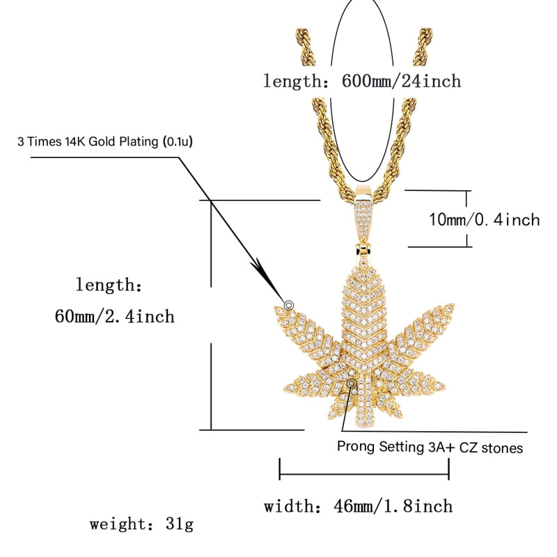 Cannabis Leaf Necklace