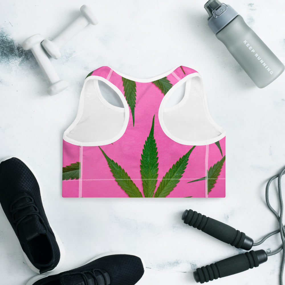 Pink Sativa Collection Padded Sports Bra