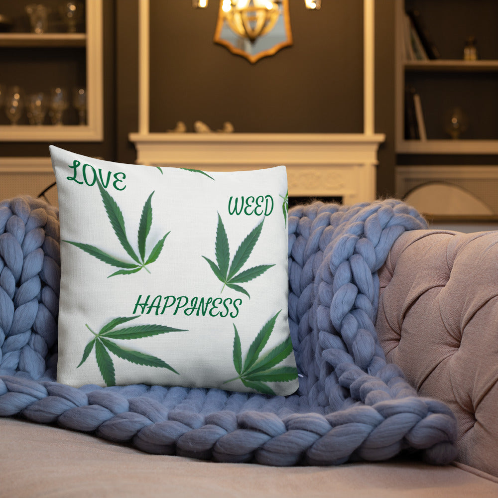 Love, Weed, Happiness Collection Premium Pillow
