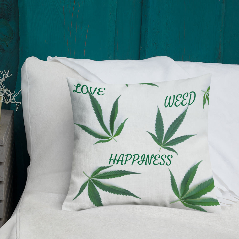 Love, Weed, Happiness Collection Premium Pillow