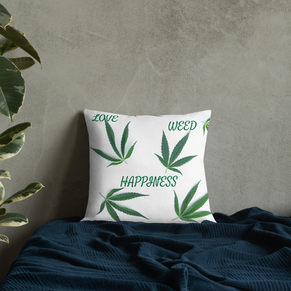 Love, Weed, Happiness Collection Premium Pillow