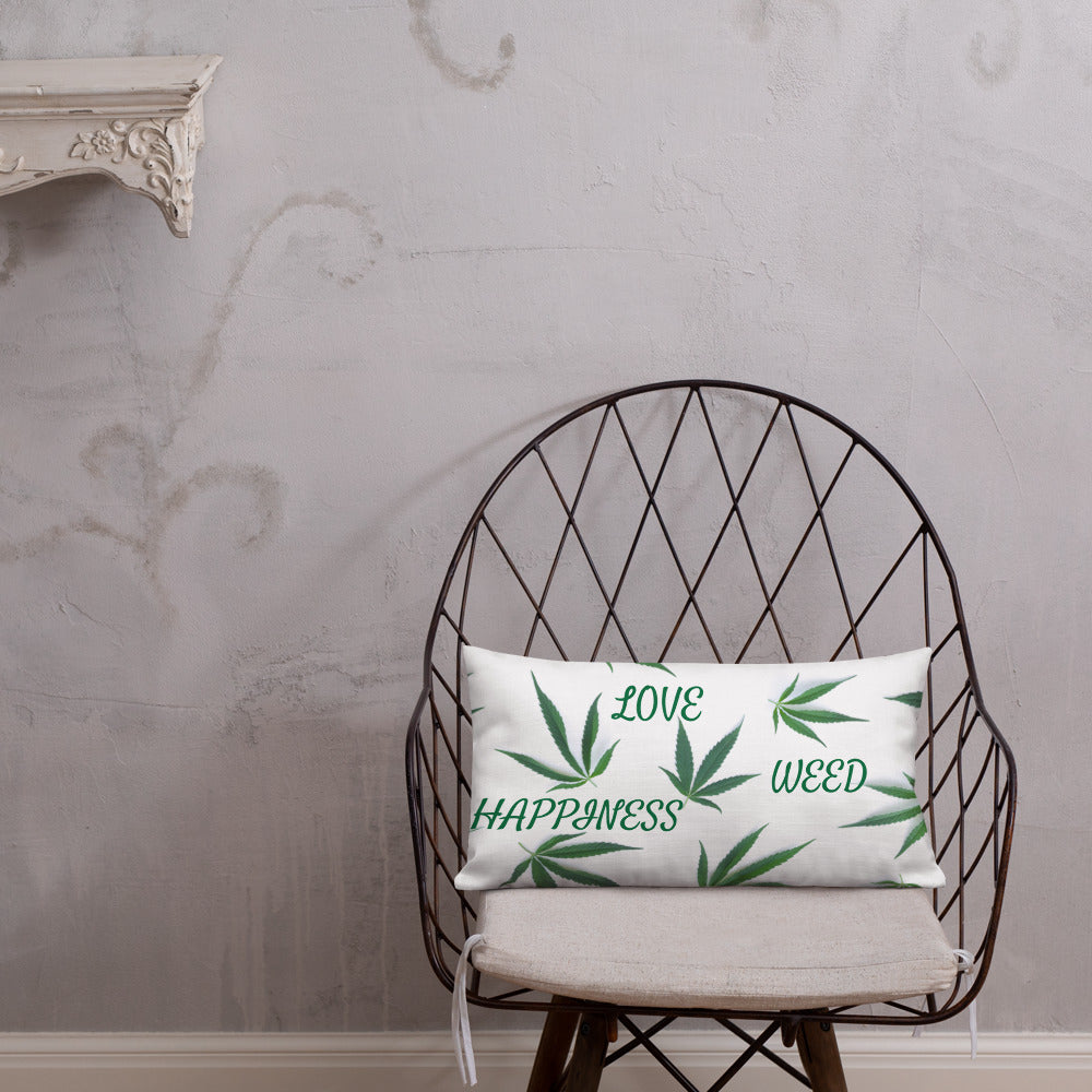 Love, Weed, Happiness Collection Premium Pillow