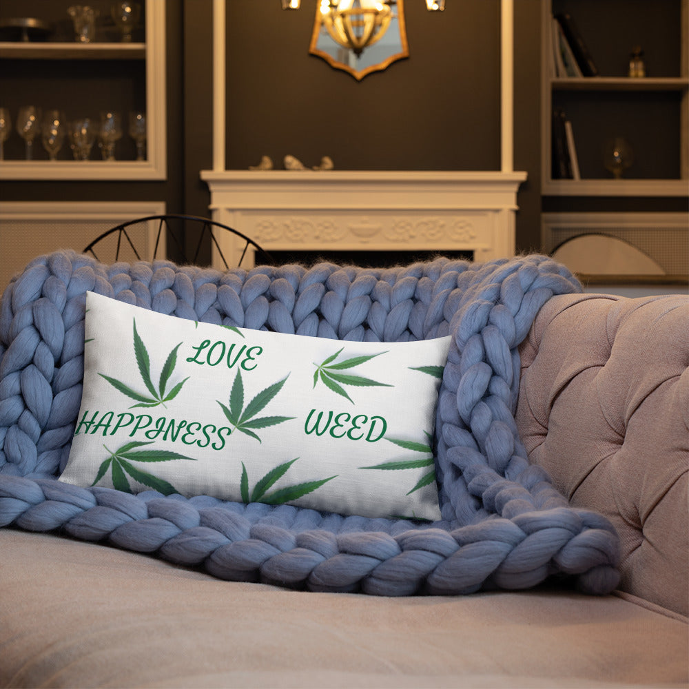 Love, Weed, Happiness Collection Premium Pillow