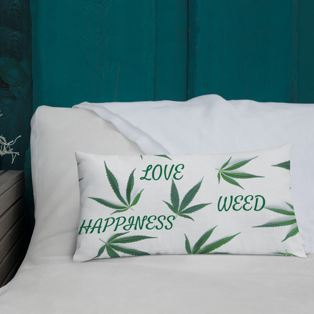 Love, Weed, Happiness Collection Premium Pillow