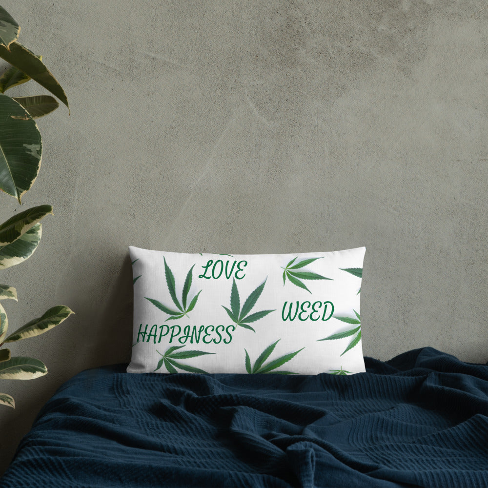 Love, Weed, Happiness Collection Premium Pillow