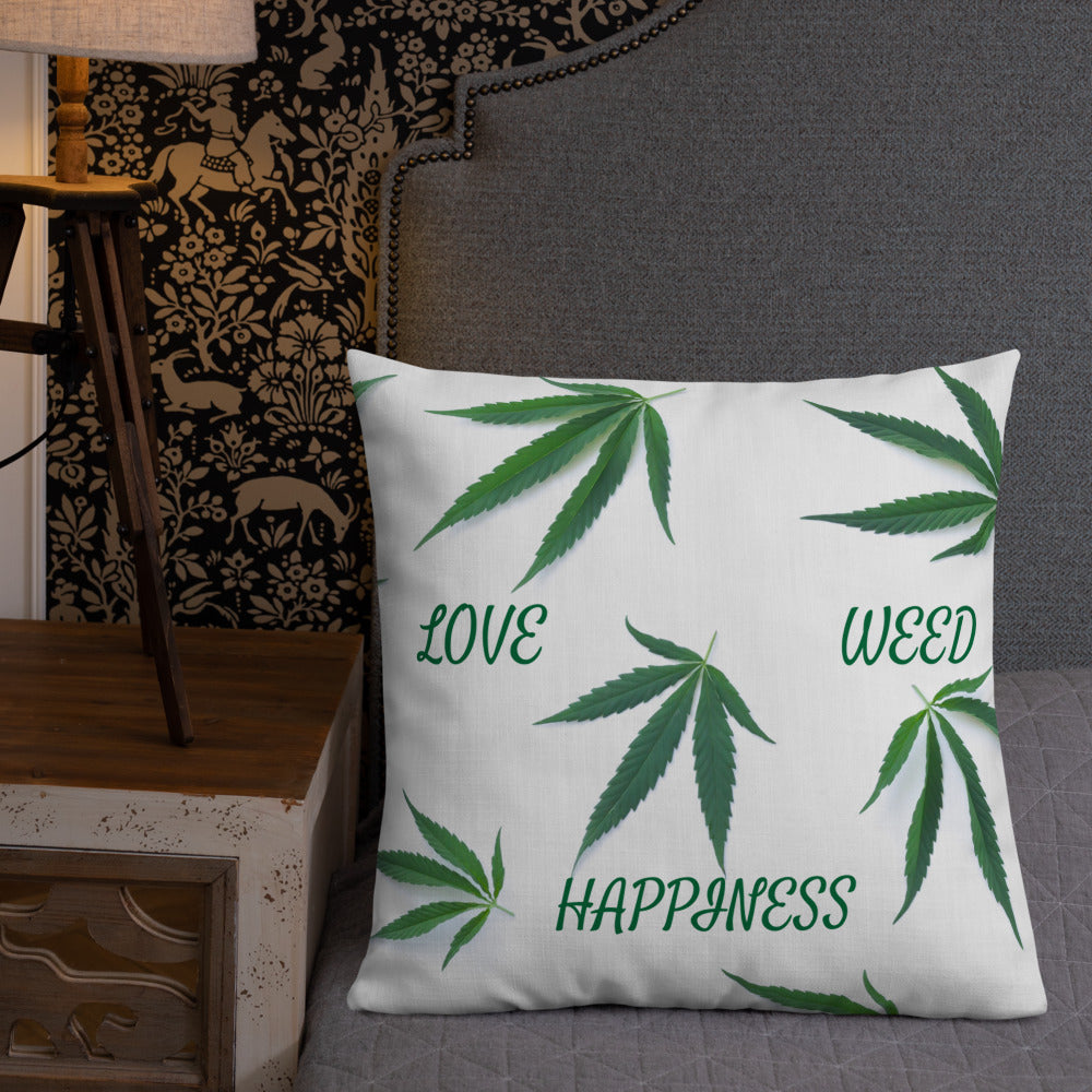 Love, Weed, Happiness Collection Premium Pillow