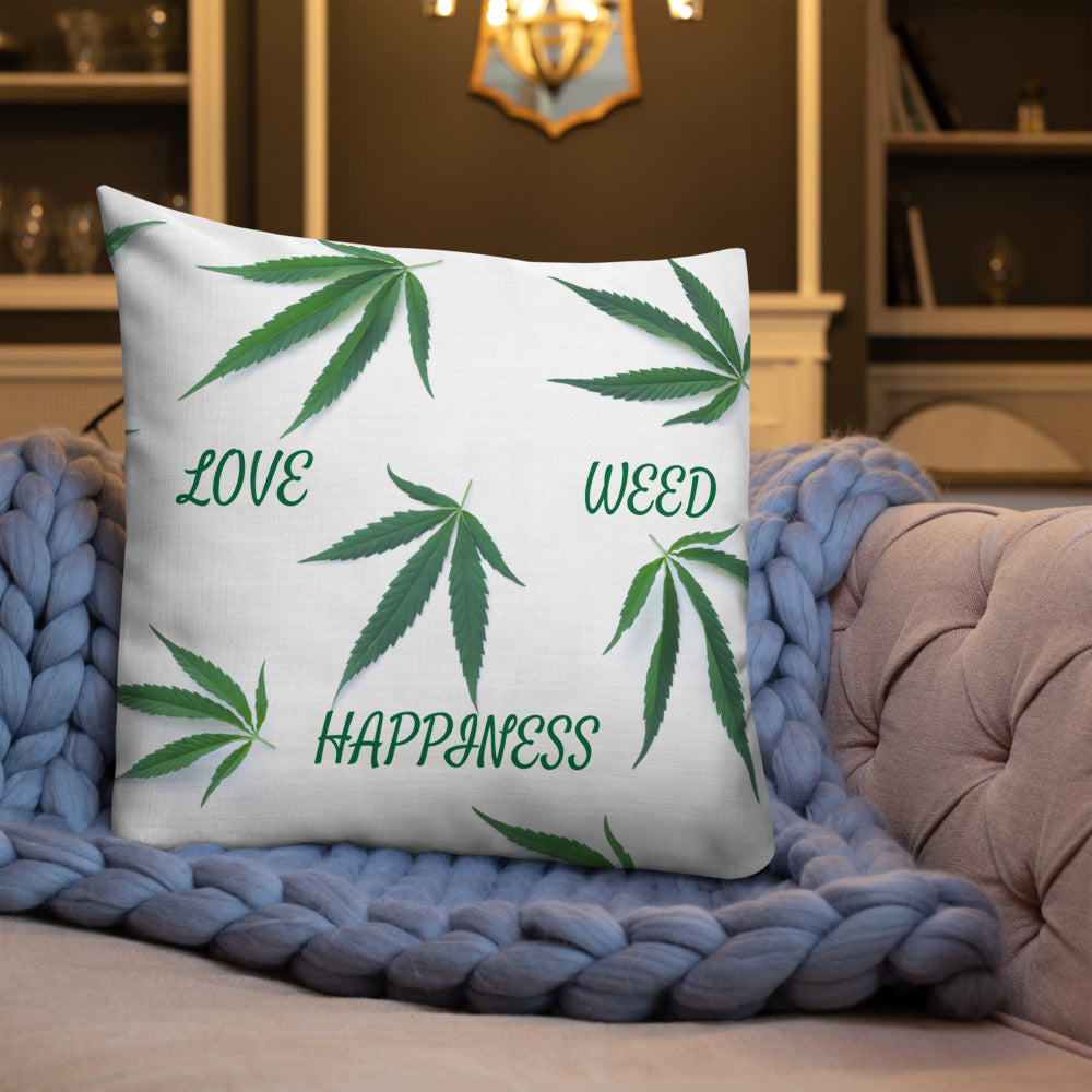 Love, Weed, Happiness Collection Premium Pillow