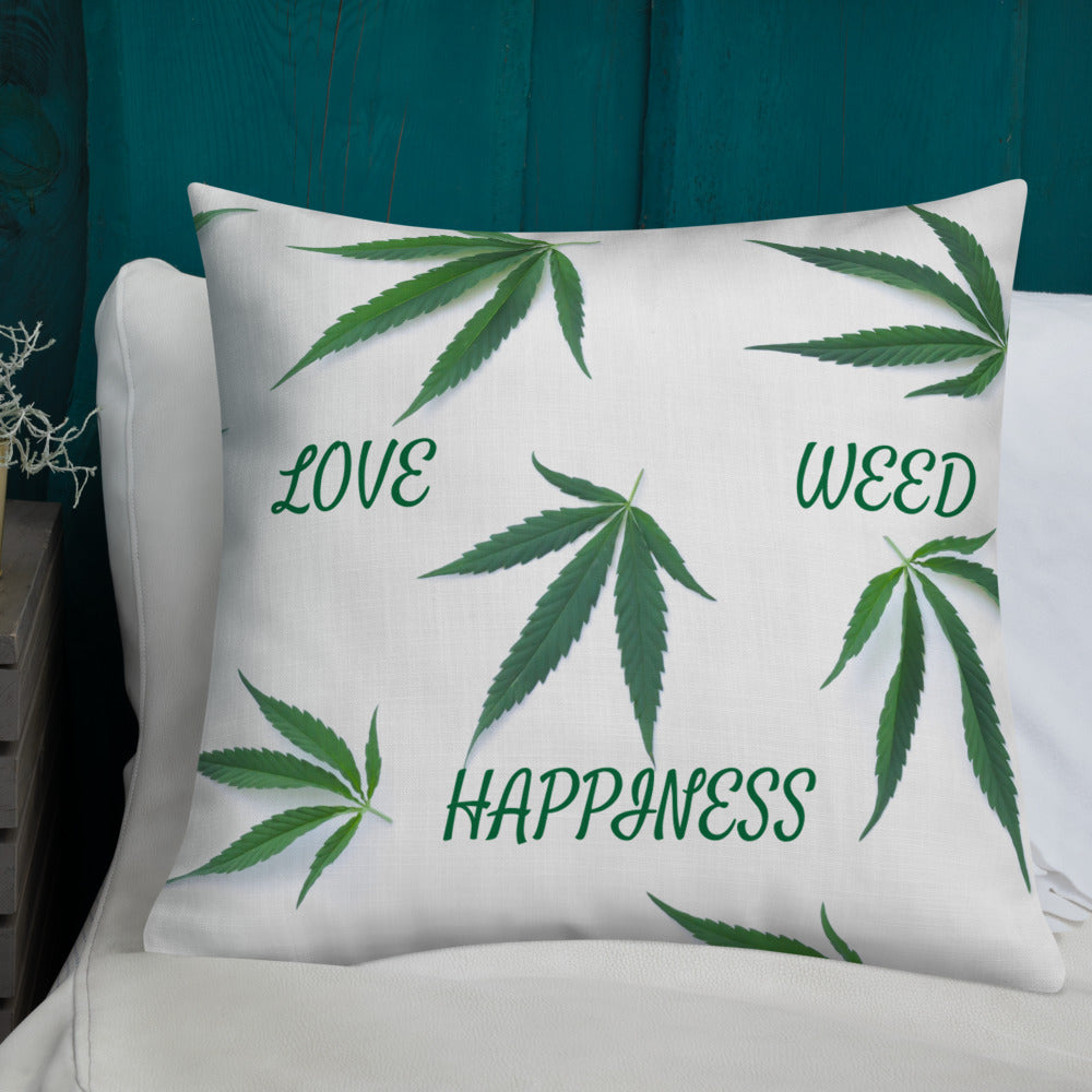 Love, Weed, Happiness Collection Premium Pillow