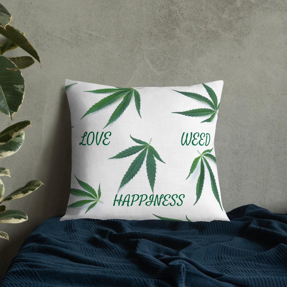 Love, Weed, Happiness Collection Premium Pillow