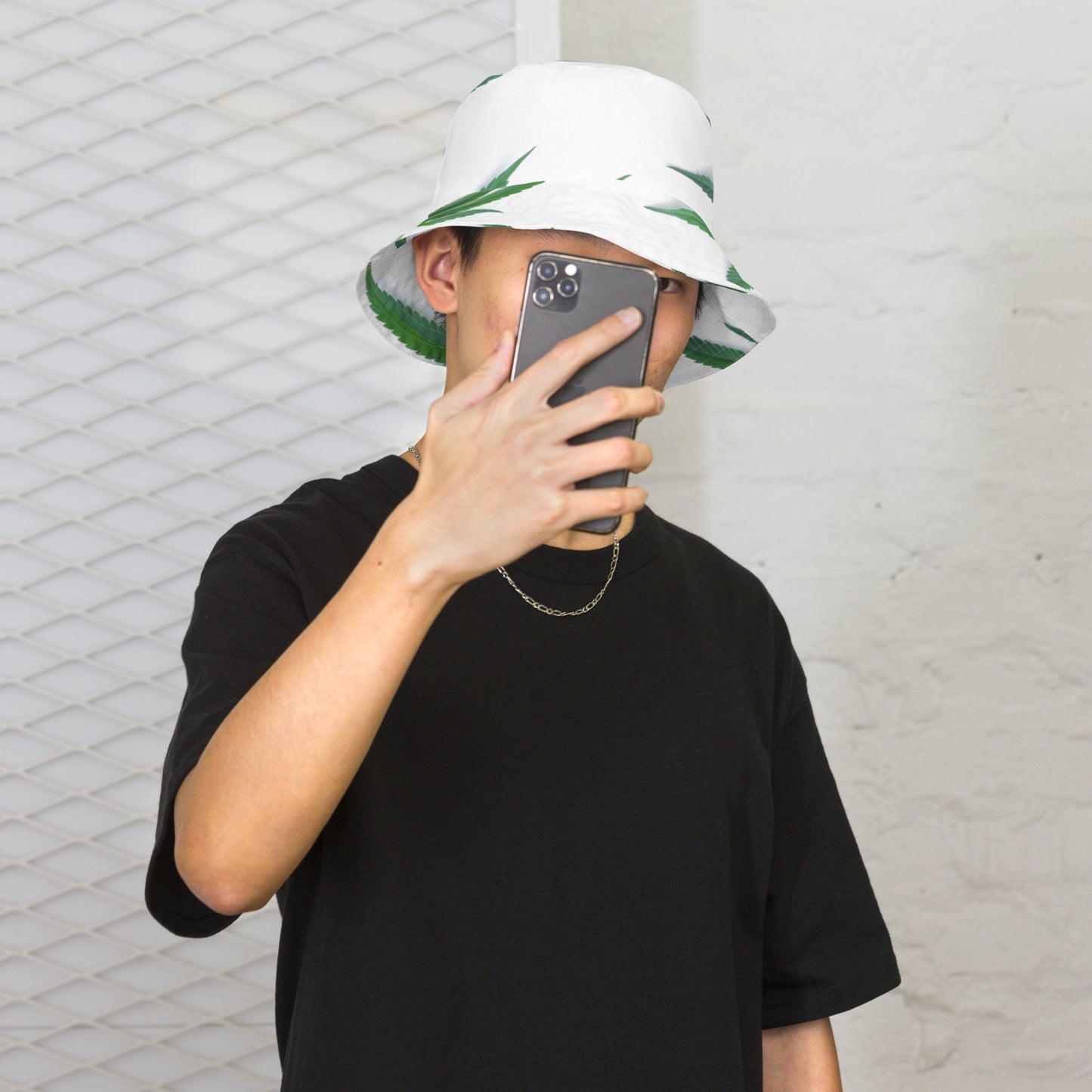 White Indica Collection Reversible bucket hat