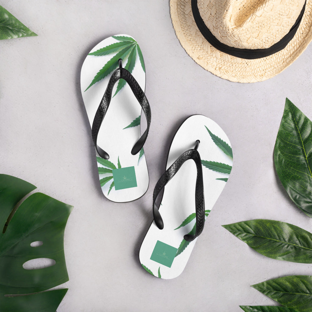 White Indica Collection Flip-Flops