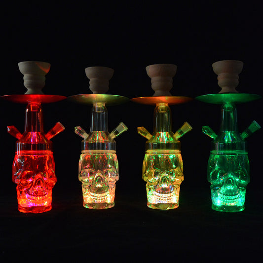 Colorful Acrylic Illuminated Skull Hookahs