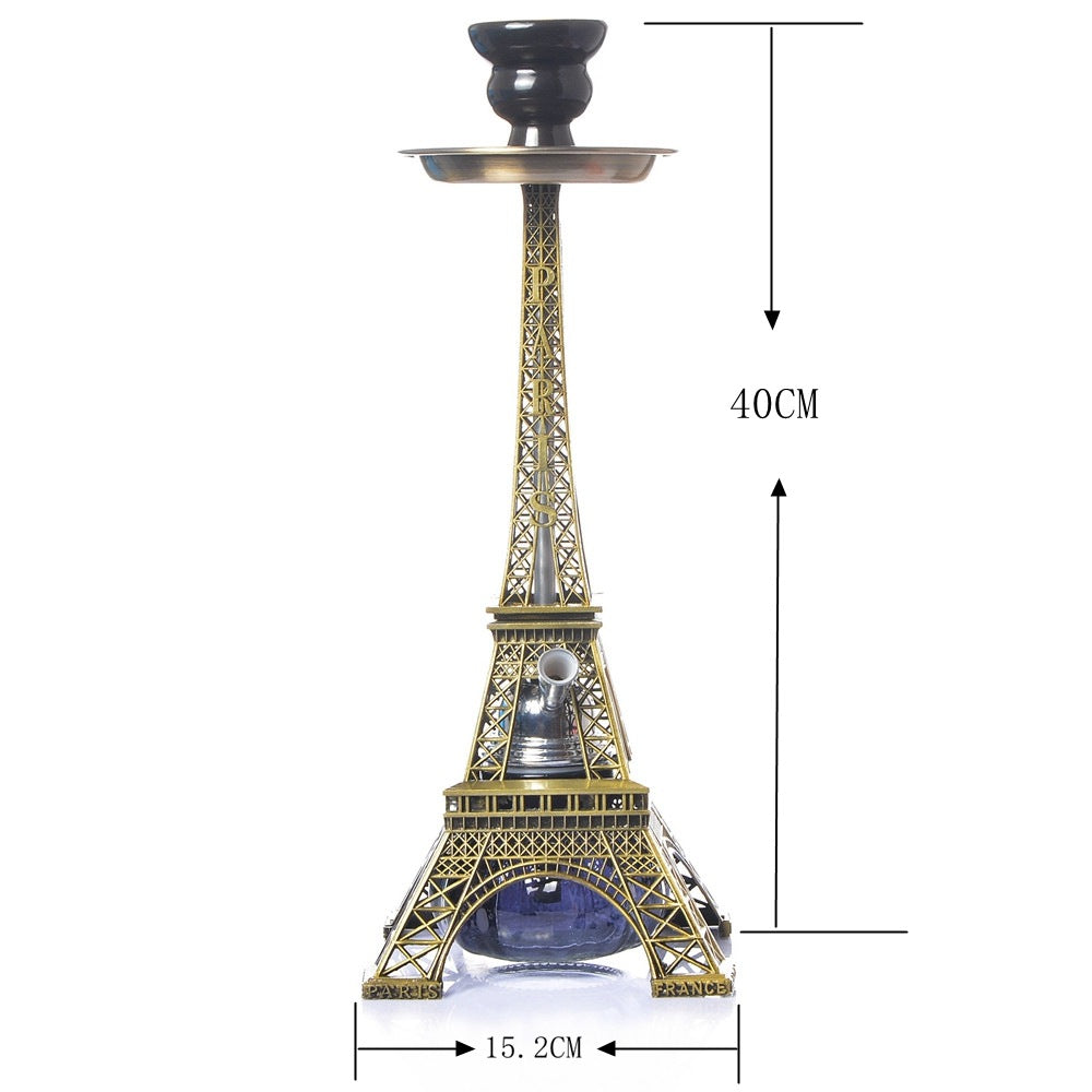Eiffel Tower Arabian Double Pipe Hookah Set