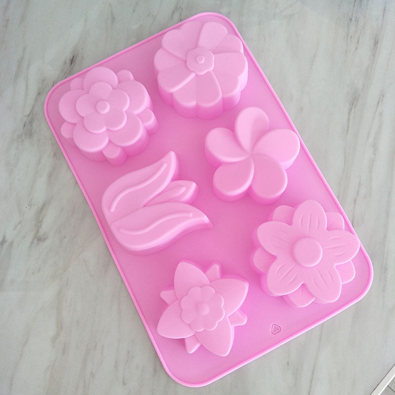 6 Flower Molds DIY Handmade Soap Mold Soap Making Model