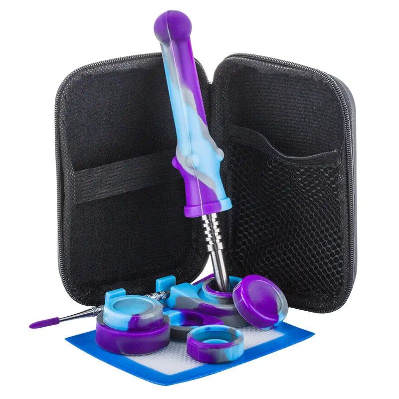 Assorted Color Titanium Pin Pipe Gift Box Silicone Smoking Sets