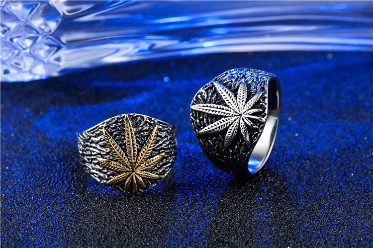 Cannabis leaf ring