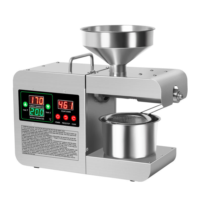 Cannabis Oil Press Stainless Steel Hot Cold Oil Extraction Machine