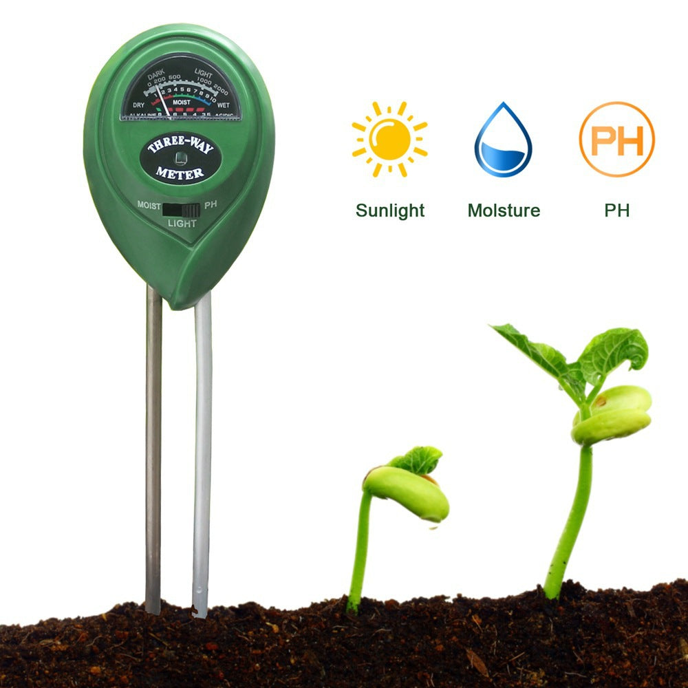 Three-in-one Horticultural Soil Tester Soil Moisture Detector Soil Thermometer Soil Acidity Meter PH