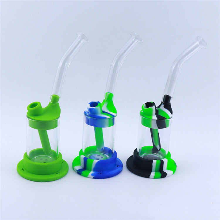 Colorful Long Mouth Glass Water Bong