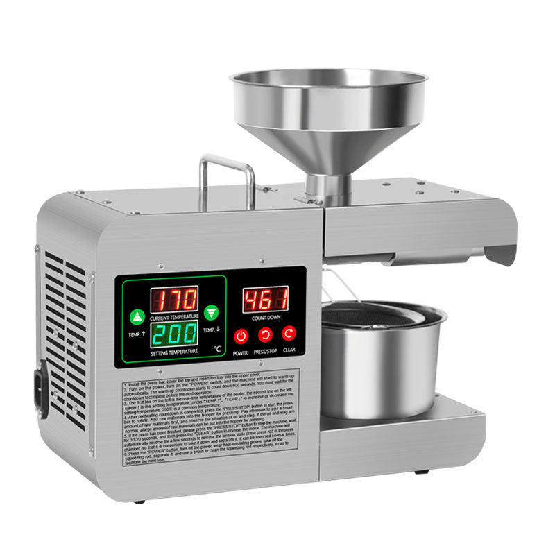 Cannabis Oil Press Stainless Steel Hot Cold Oil Extraction Machine