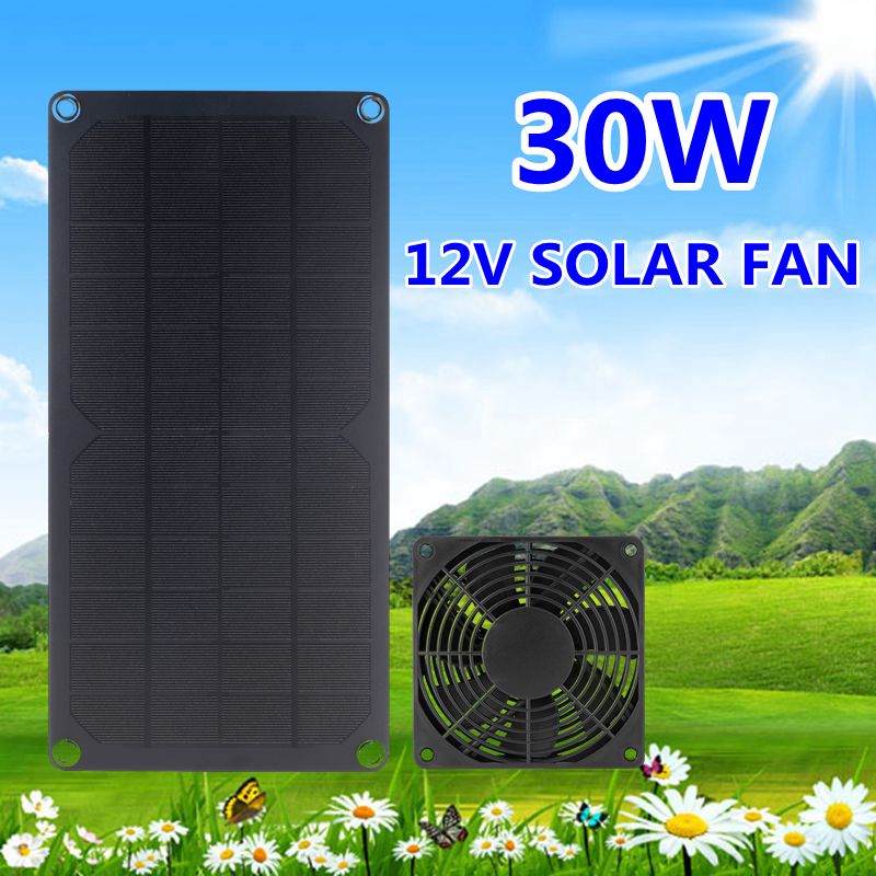 30W 12V Solar Greenhouse Exhaust Fan