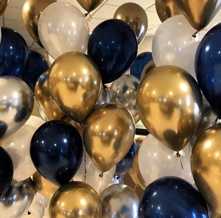 20pc Metal Gold Silver Balloons